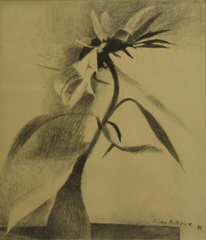 Pierre PELLOUX (1903-1975) Fleur, 1971
Dessin à la mine de plomb, signé et daté en...