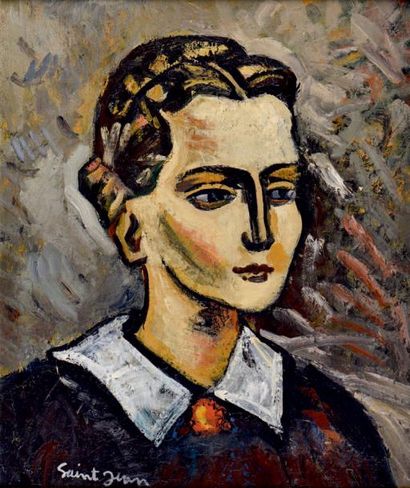 Marcel SAINT-JEAN (1914-1994) Portrait de Gilberte, épouse de l'artiste
Huile sur...