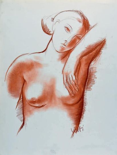 ANTONIUCCI VOLTI (1915-1989) Nu en buste
Dessin à la sanguine, signé en bas à droite
H....