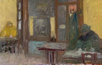 Jacques TRUPHÉMUS (1922-2017) Café de nuit, 1981
Huile sur toile, signée au dos
H....