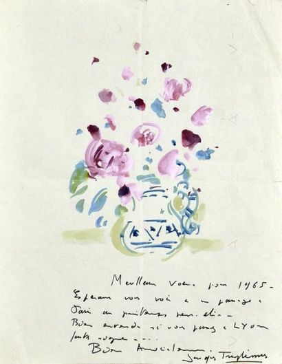 Jacques TRUPHÉMUS (1922-2017) Vase de fleurs, 1965
Aquarelle, signée et longuement...