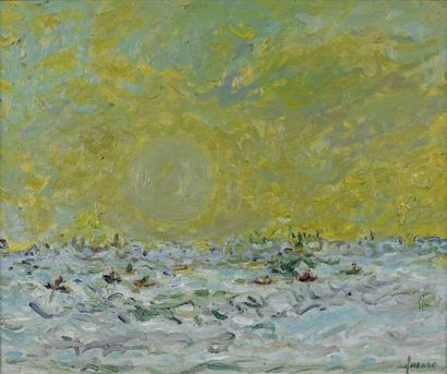 Jean FUSARO (né en 1925) Soleil dans la brume, 1969
Huile sur toile, signée en bas...