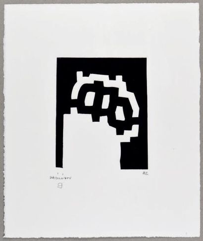 Eduardo CHILLIDA (1924-2012) Mas Allà, 1973
Xylogravure sur papier Auvergne à la...