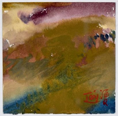 Tang HAIWEN (1927-1991) Sans titre
Aquarelle, signée en bas à droite
H. 11,5 cm -...