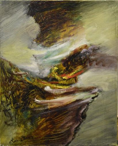 Robert DURAN (1927-2015) Sans titre
Huile sur toile, signée en bas à gauche
H. 41...