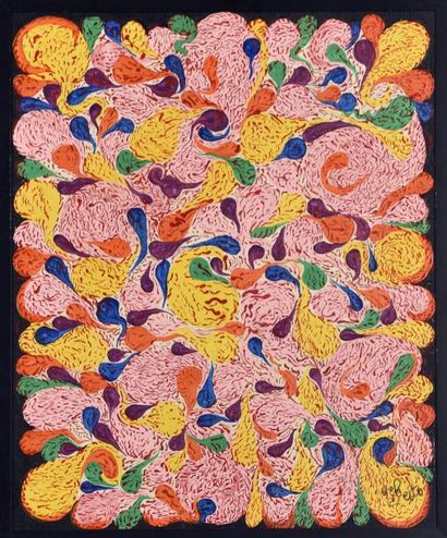 HENRI UGHETTO (1941-2011) 4500 Gouttes de sang sur des gouttes de couleurs, 1985
Acrylique...