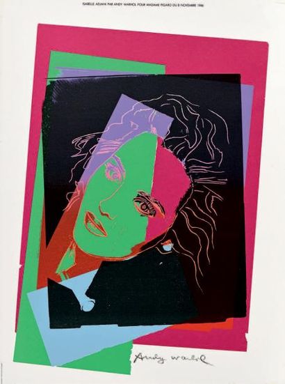 Andy Warhol (1928-1987) Isabelle Adjani, 1986
Sérigraphie, signée dans la planche,...