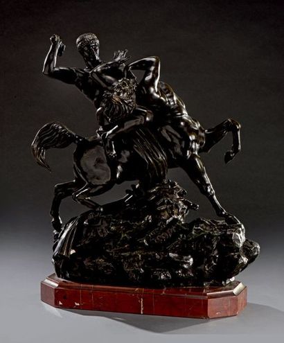 ANTOINE-LOUIS BARYE (1796-1875) Thésée et le centaure Biénor
Bronze à patine brune...
