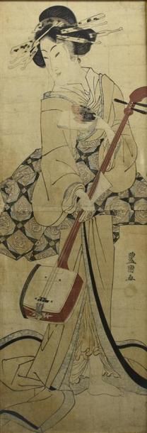 null Keisai EISEN (1790 -1848) et Utagawa TOYOKUNI III (1786 -1865) Quatre double...