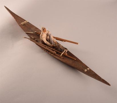 null Maquette de kayak eskimau L. 50 cm