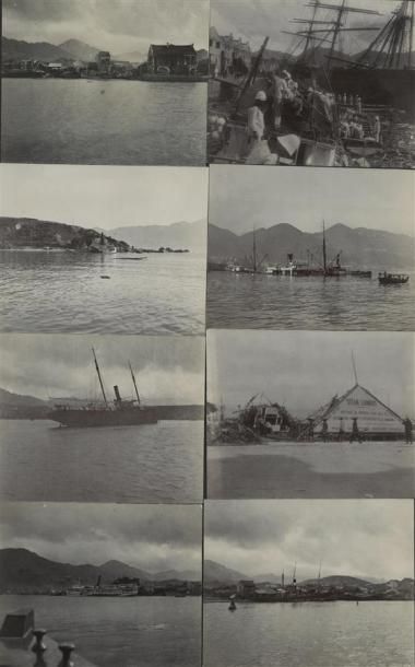 null 1906 TYPHON DE HONG KONG DU 18 SEPTEMBRE Deux albums photographiques dans lesquels...