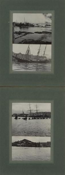 null 1906 TYPHON DE HONG KONG DU 18 SEPTEMBRE Deux albums photographiques dans lesquels...