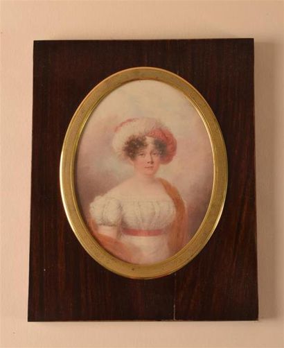 null E. W. THOMSON (né à Paris en 1770, mort à Londres en 1837) Portrait de femme...
