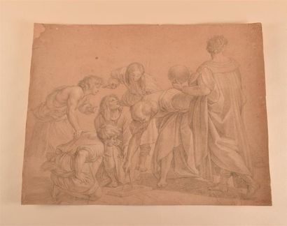 null Etienne PARROCEL (1696 - 1775) Euclide et ses élèves, d'après Raphael Pierre...