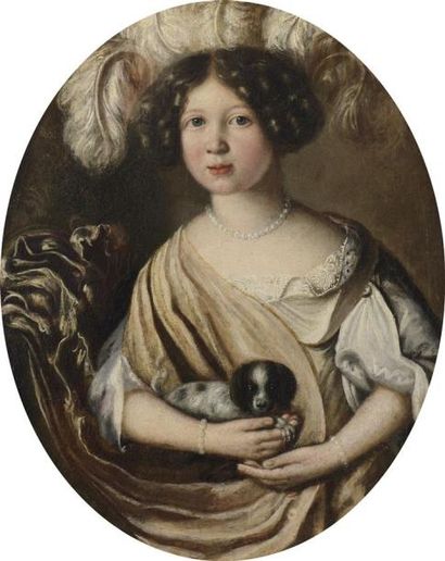 null Ecole italienne du Nord, seconde moitié du XVIIe siècle Portrait de jeune fille...