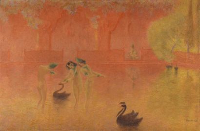 null *Lucien LÉVY-DHURMER (1865-1953) Fantasmagorie Huile sur toile, signée en bas...