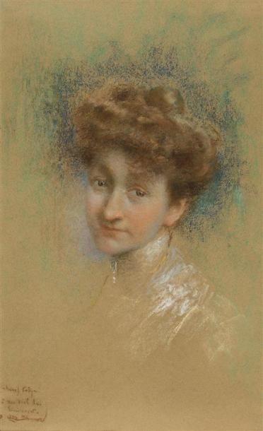null *Lucien LÉVY-DHURMER (1865-1953) Portrait de Madame Falize Pastel sur papier,...