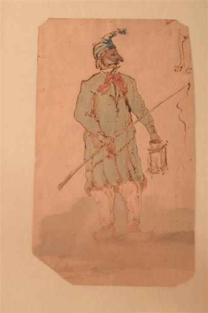 null Ecole ITALIENNE du XIXe siècle

Personnage masqué

Encre et aquarelle

H. 27,5...