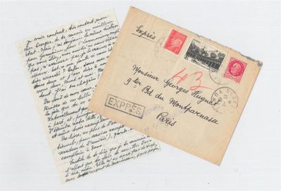 PAUL ELUARD (1895/1952) Lettre autographe signée «Lucien» [son pseudonyme de résistant]...