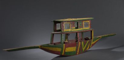 null Maquette de Pirogue Bozo
Nigéria
H. 31,5 cm
Jolie pirogue en bois rehaussée...