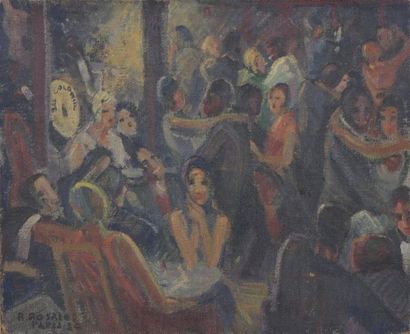 École française du début du XXe siècle * Le Bal nègre
Huile sur toile signée en bas...