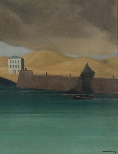 Louis MARCOUSSIS (1883-1941) * Paysage de Kerity, 1921 Huile sur toile, signée en...