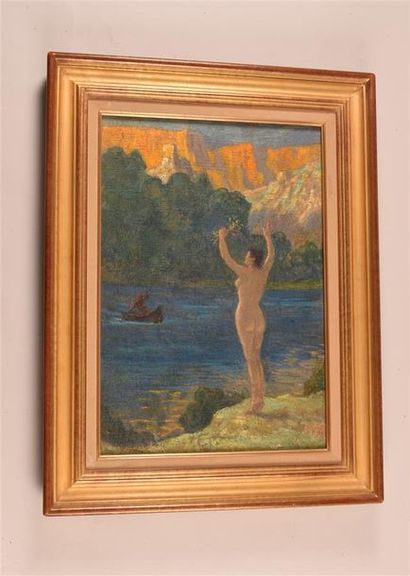 Henri CHARRIER (1859-1950) «Le retour»
Huile sur toile, signée en bas à gauche, au...