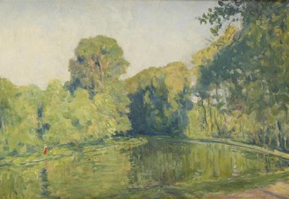 Henri CHARRIER (1859-1950) Canal de Bourgogne à Tonnerre
Huile sur panneau
H. 34,5...