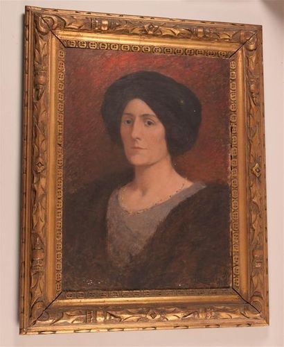 Marguerite CHARRIER-ROY (1870-1961) Portrait de femme
Huile sur panneau, signée en...