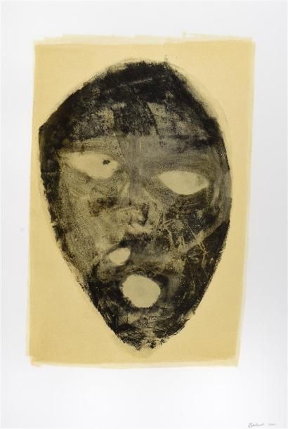 null Jean-Philippe AUBANEL (né en 1953) Masque, 2002 Monotype, signé et daté en bas...