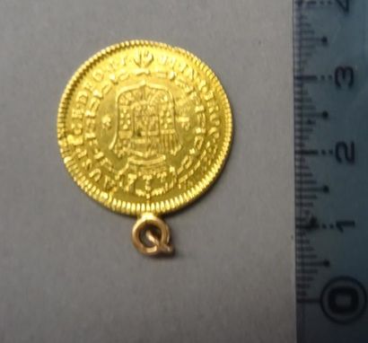 Monnaies - Médailles - Sceaux Pièce de 2 sols en or jaune 18K (750/°°) à profil de...
