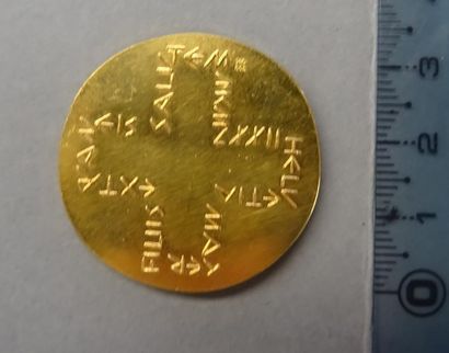 null HANS ERNI (1909-2015) Médaille en or (900/°°) du jubilé du Congrés des Suisses...