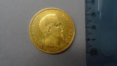 null FRANCE Une pièce de 100 Francs en or, Napoléon III tête nue 1855 Paris Poids...