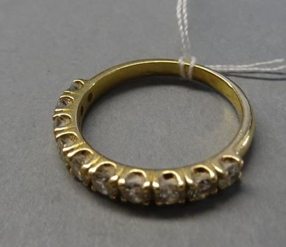 Bijoux - Joaillerie Demi-alliance américaine en or jaune 18K(750/°°) sertie de diamants...