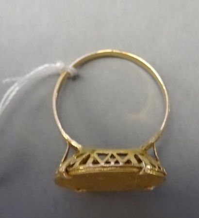 Bijoux - Joaillerie Bague en or jaune 18K (750/°°) ornée d'une pièce de 10 Francs...