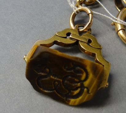 Bijoux - Joaillerie Porte-clef en or jaune 18K (750/°°) formé d'un fragment de chaîne...