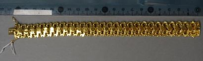Bijoux - Joaillerie Large bracelet souple en or jaune 18K (750/°°) double maille...