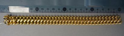 Bijoux - Joaillerie Large bracelet souple en or jaune 18K (750/°°) maille américaine...