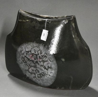 Céramique - Faïence - Porcelaine Anne et Pierre ROSET (XXe siècle) Vase lenticulaire...