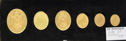 null Coffret contenant : - une pièce de 100 francs en or, Napoléon III tête nue,...