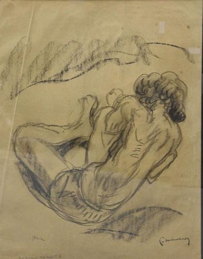 Dessins - Oeuvres sur papier Pierre COMBET- DESCOMBES (1885-1966) Femme assise de...