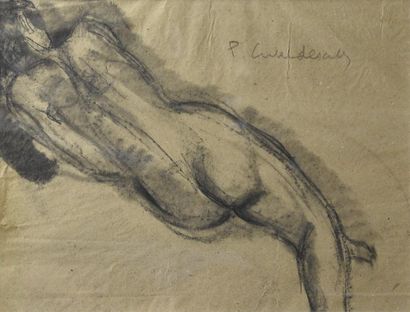 Dessins - Oeuvres sur papier Pierre COMBET- DESCOMBES (1885-1966) Femme nue de dos...