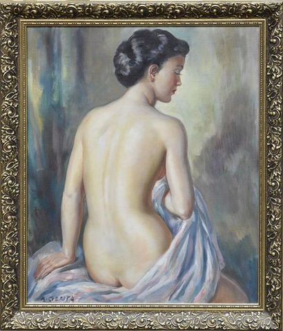 Art moderne et contemporain Albert GENTA (1901-1989) Femme de dos Huile sur toile...