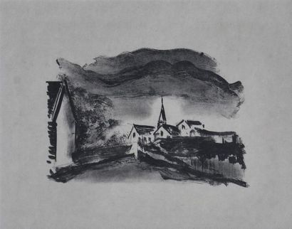 ESTAMPES Maurice de VLAMINCK (1876-1958) Vue de village, Walterskirchen n°225 Lithographie....