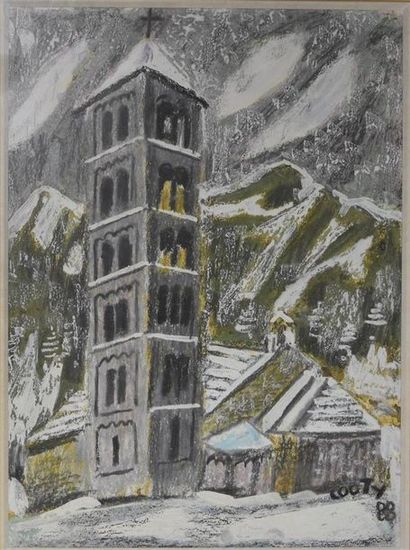 Art moderne et contemporain Jean COUTY (1907-1991) Eglise romane de Taüll sous la...