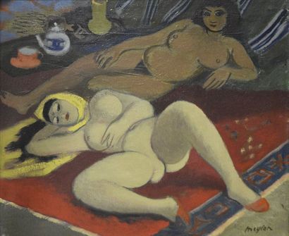 Art moderne et contemporain Henry MEYLAN (1895-1980) Le Harem, 1965 Huile sur toile...