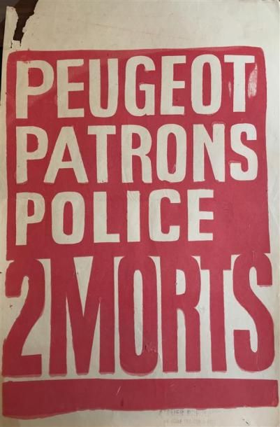 null "Peugeot Patrons Police 2 morts"

Sérigraphie monochrome, rouge, sur papier...