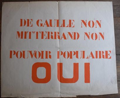 null 
Lot d'affiches comprenant :


- "Participation gaulliste"


Tampon "ECOLE Nle...