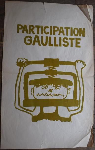 null 
Lot d'affiches comprenant :


- "Participation gaulliste"


Tampon "ECOLE Nle...