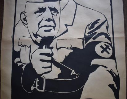 null 
Lot de cinq affiches :


- Deux affiches "Hitler portant le masque de De Gaulle"


L'une...